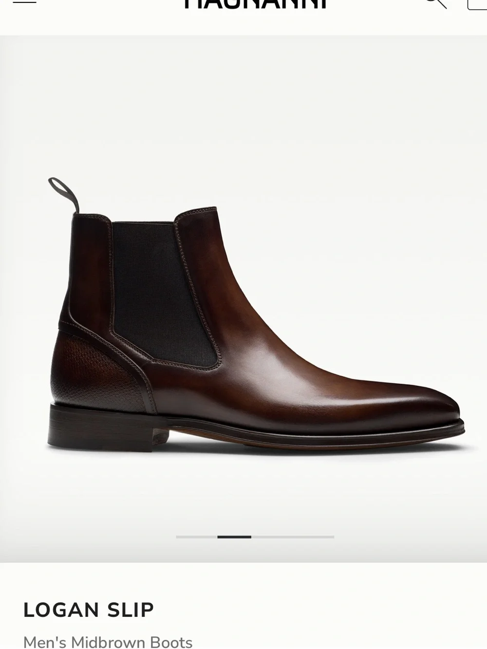 MAGNANNI LOGAN SLIP Men's Midbrown Boots size 10  Color: Midbrown